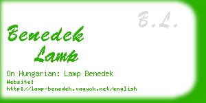 benedek lamp business card